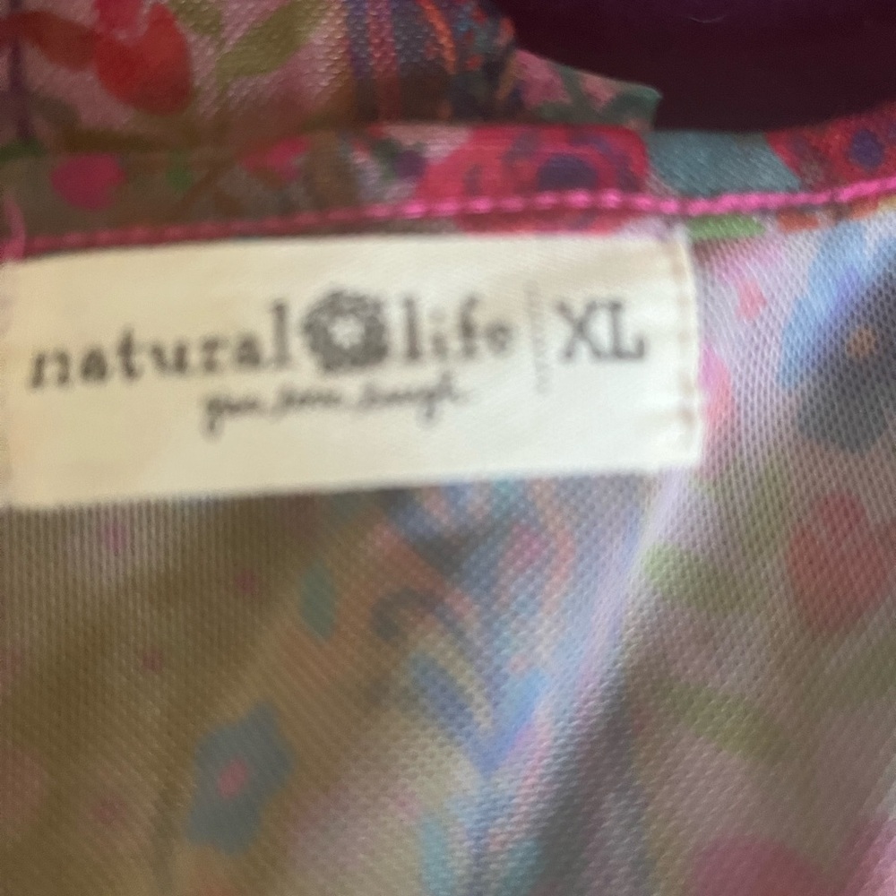 Natural life Bohemian Wide-Leg Mesh Floral Tiered Pants/top set- Multicolor - Picture 6 of 6